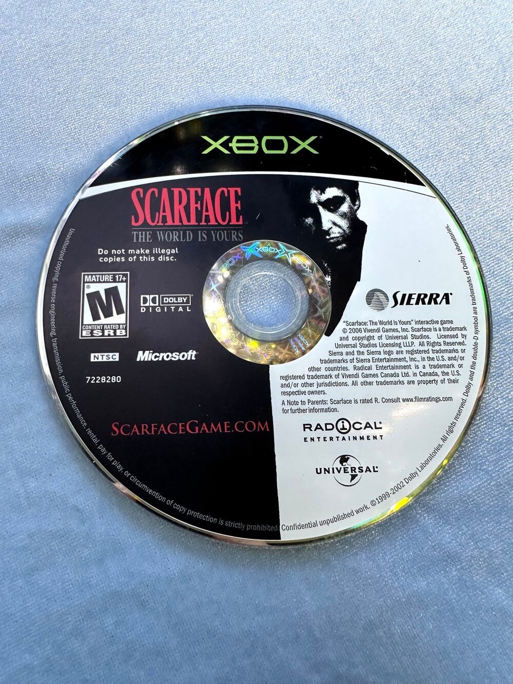 Scarface: The World Is Yours (Microsoft Xbox, 2006) - Disc Only